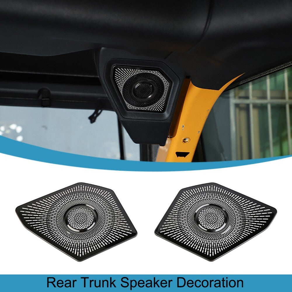 Black Rear Trunk Speaker Audio Frame Cover Trim for Ford Bronco 2021-2024 Tone