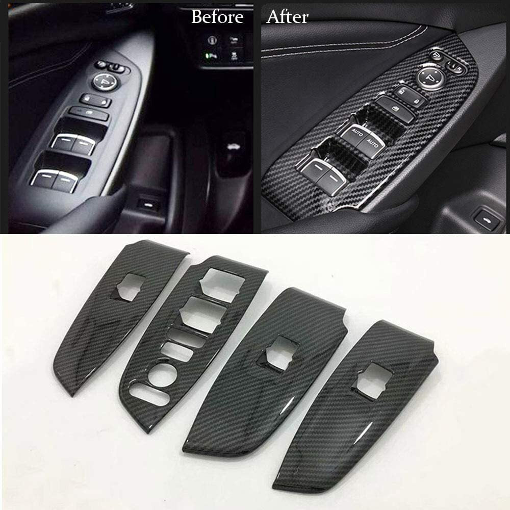 for Honda Accord 2018-21 Carbon Fiber Window Switch Panel Cover Trim Accessories