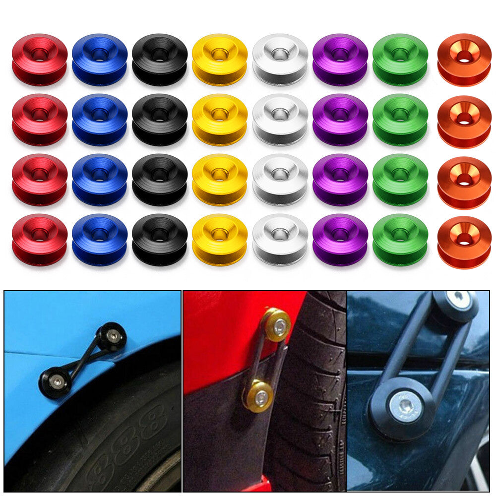 Orange Quick Release Fasteners Bumper Trunk Fender Hatch Lids Kit Aluminum