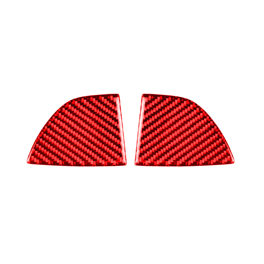 2Pcs Red Carbon Fiber Front Bumper Grille Cover Trim for Mazda 3 Axela 2017-2018