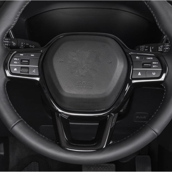 Bright Black 1P Inner Steering Wheel Decor Frame Trim for Honda CRV CR-V 2023-24