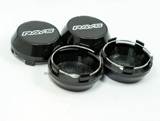Brand new 4-piece set of 60mm ray wheel caps, rim center caps, badges, black TE37, Tokyo