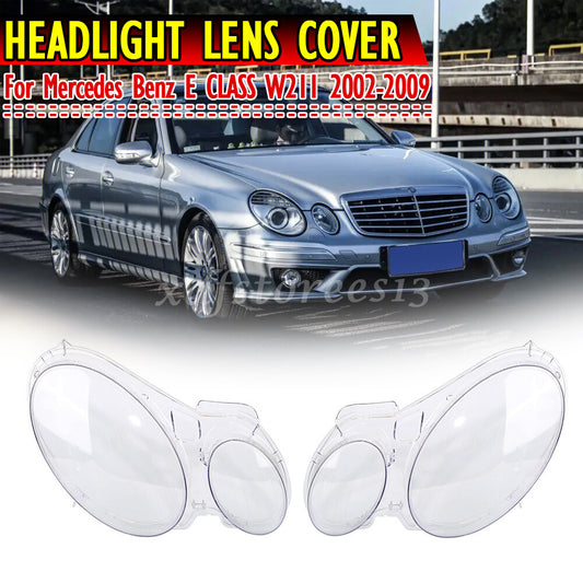 Clear Headlight Lens Cover Lampshade for Mercedes for Benz E-Class W211 2002-2008