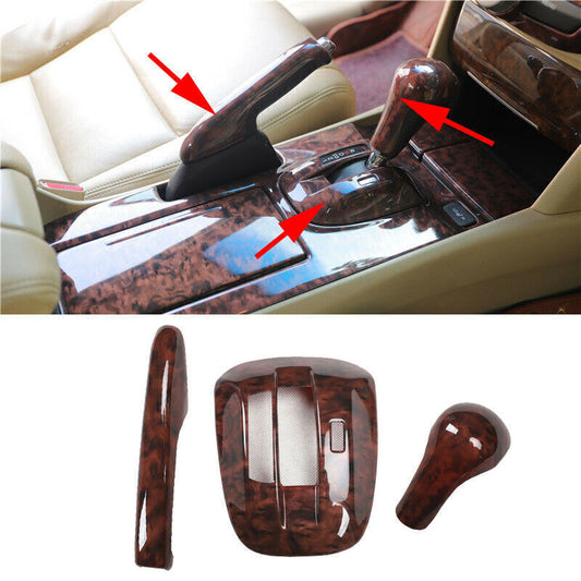Wood Grain Look Gear Shift Panel Cover Trim Stickers for Honda Accord 2008-2012