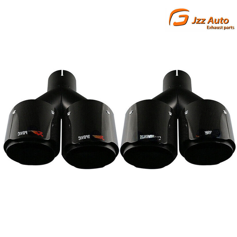 Pair For AK Exhaust Tip Dual Pipe Tips ID:2.5 63mm OD:3.5 89mm Carbon Fiber