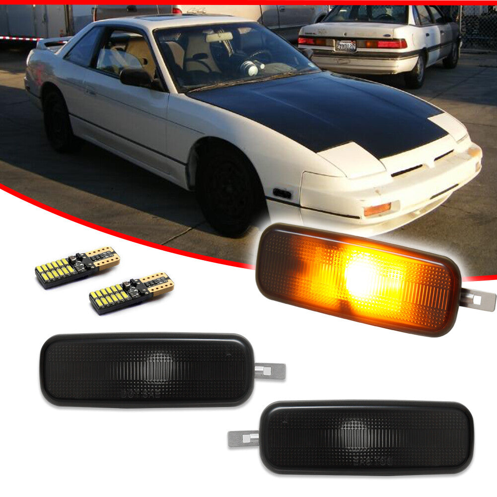 Smoked LED front marker lights for Nissan 240SX S13 1989 - 1994 Altima 93-97