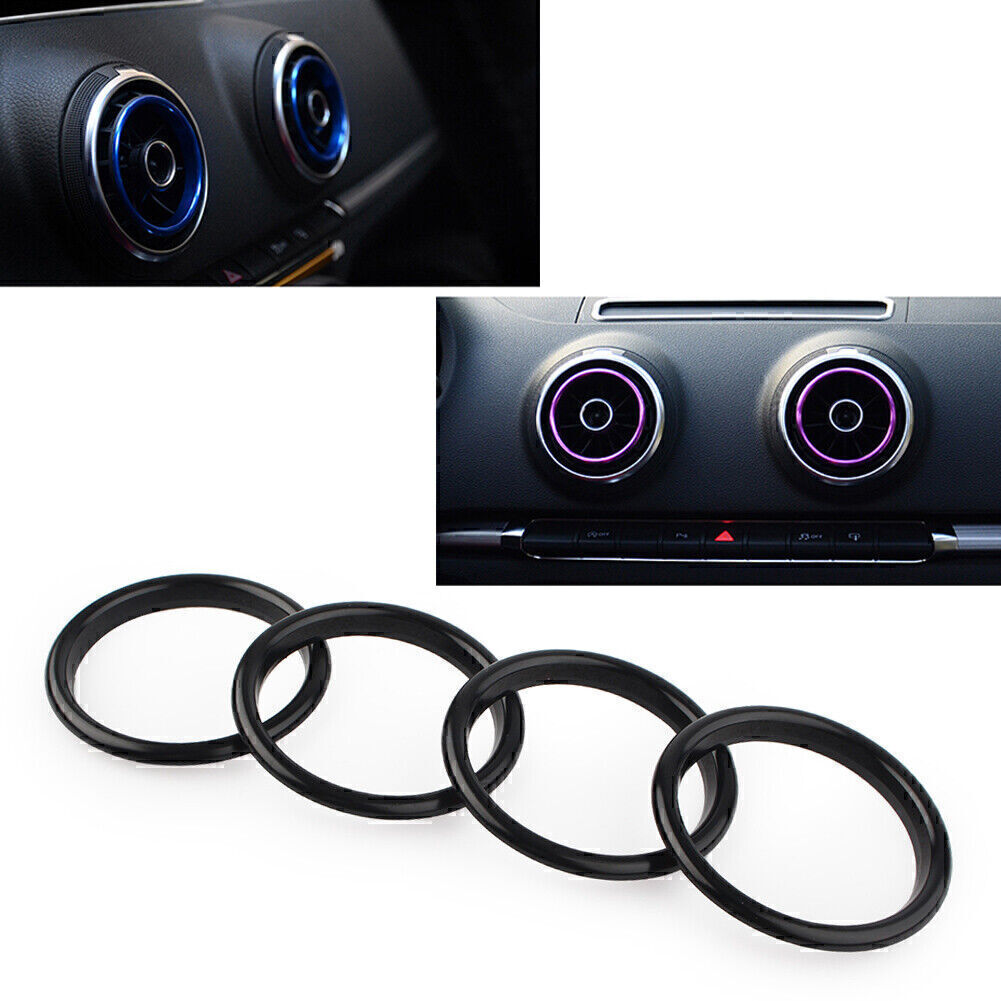 4pcs Metal Air Vent Cover Decorative Ring Case Fit for Audi A3/S3 Q2L 8V 12-19 18