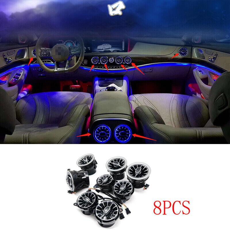 8PCS Ambient Light for Mercedes W222 Interior Air Vents AC Dash a/c Outlet