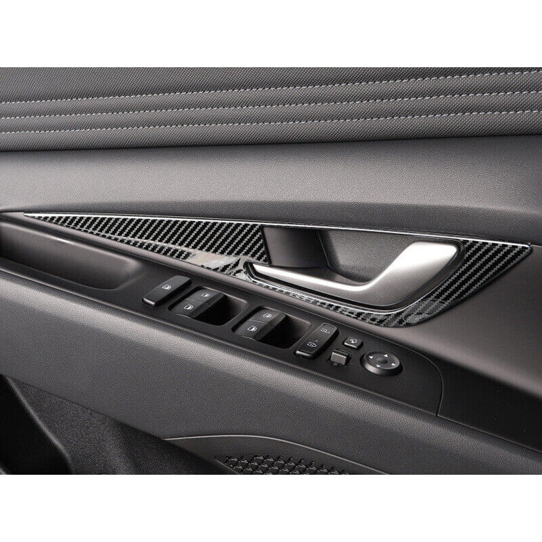 Carbon Fiber Steel Interior Door Handle Cover Trim for Hyundai for Elantra 2021-2023