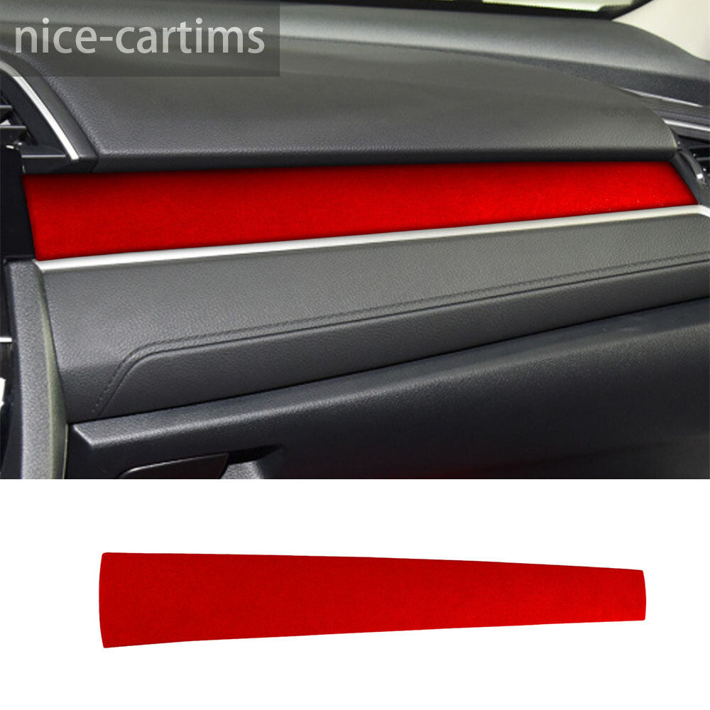 Suede Red Center Console Dashboard for Co -pilot Panel Trim for Honda for Civic 2016-2021
