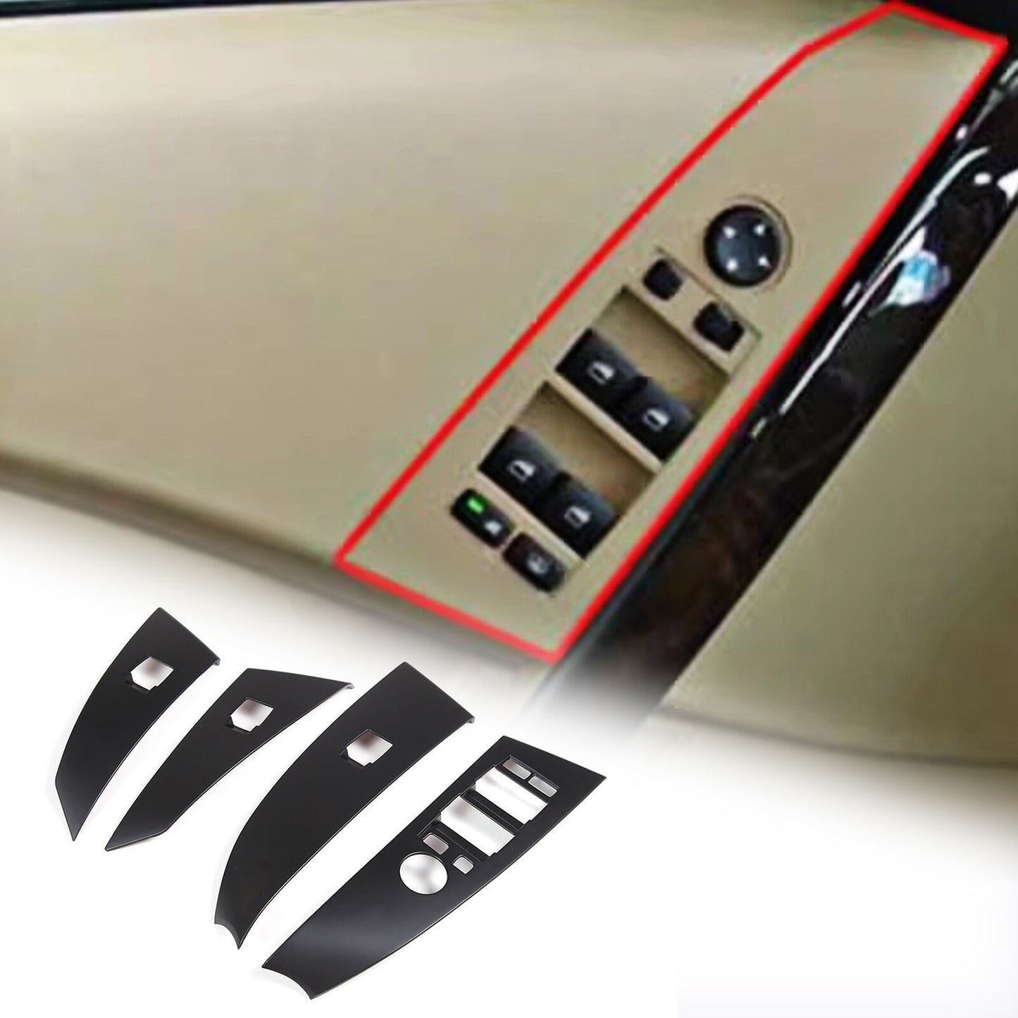 2-Pack ABS Gloss Black Side Ventilation Frame Decorative Covers for Corvette C6 2005-2013