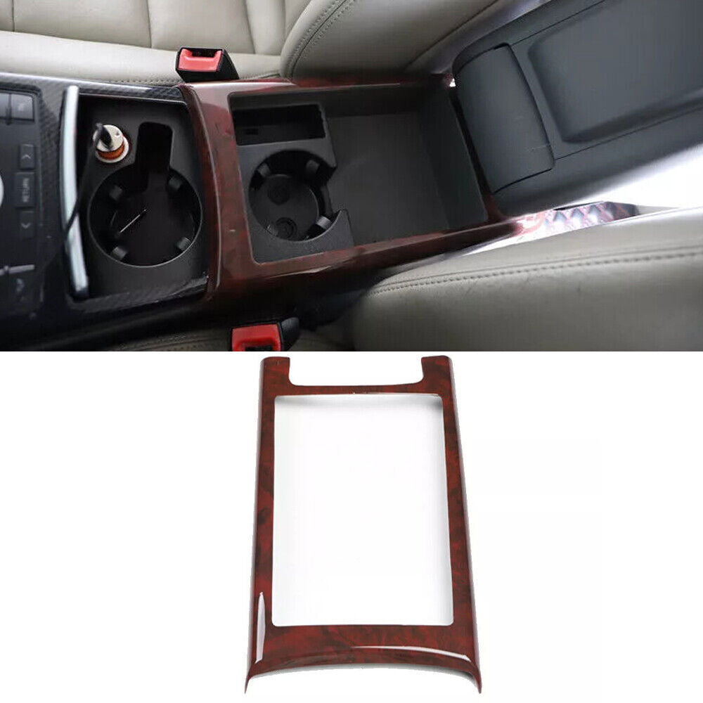 for Audi A6 2008-2011 Brown Wood Grain Gear Water Cup Holder Frame Cover Trim 1P