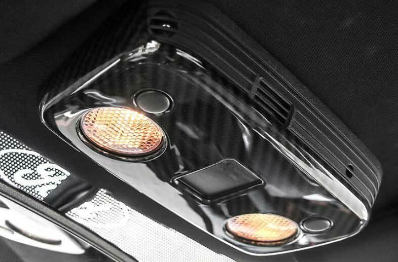 for Ford for Mustang 2015-2022 Carbon Fiber Front Reading Light Lamp Frame Trim 1PCS