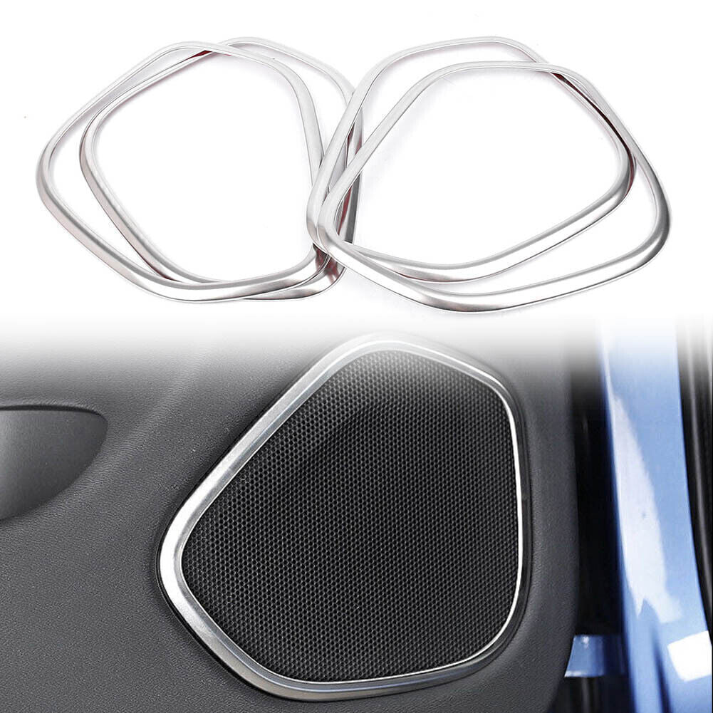 Interior Door Speaker Cover Trim for Volvo XC60 2018 Steel Silver 4PCs Car