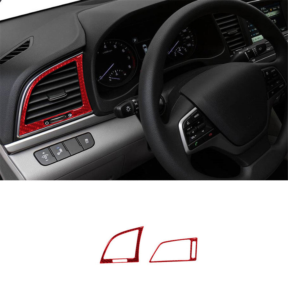 Red Carbon Fiber Interior Full Sets Cover Trim Kit for Hyundai for Elantra 2016-2018