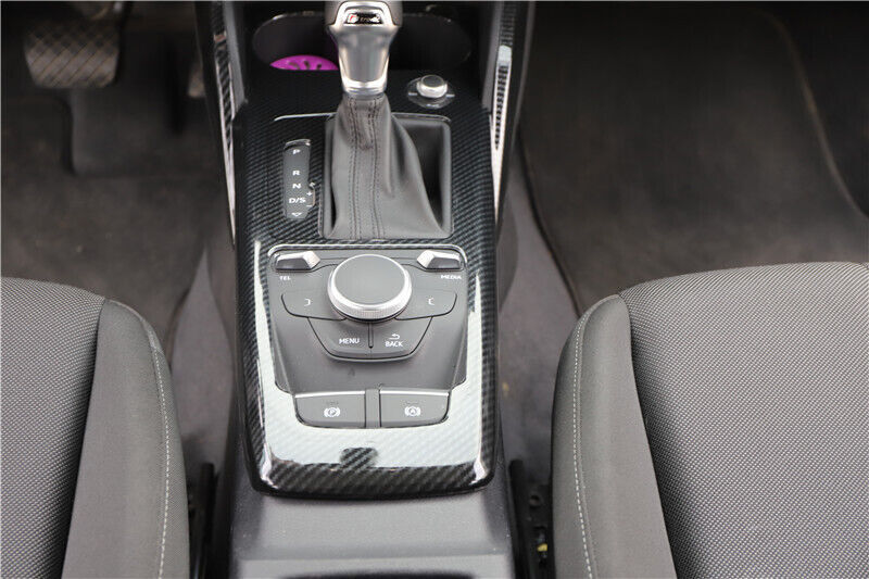 Console Gear Shift Frame Cover Trim 1 Fit for Audi Q2L 2018-2021 Carbon Fiber