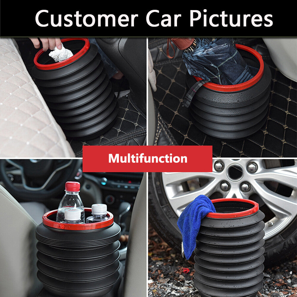 Retractable Folding Car Trash Bin Garbage Wash Telescopic Bucket Container 4L