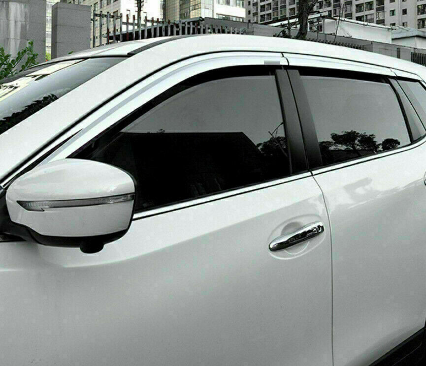 for Nissan Rogue X-Trail 14-2020 Chrome Window Visor Shades Sun Rain Guard Trim