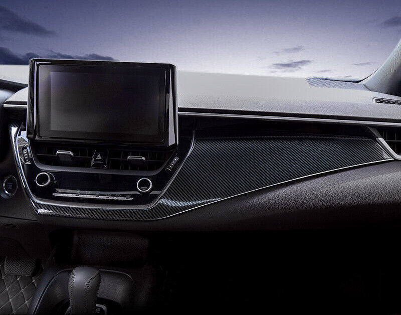 for Toyota GR for Corolla Hatchback 2023+ Carbon Fiber Steel Dashboard Cover Trim 1x