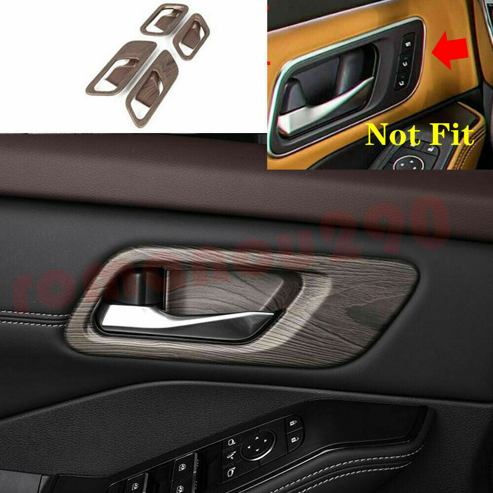 for Nissan Rogue 2021-2022 Wood Grain Interior Door Handle Pull Bowl Cover Trim