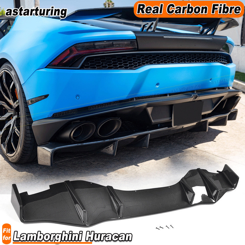 Fit for Lamborghini for Huracan LP600 LP610 Real Carbon Fiber Rear Bumper Diffuser