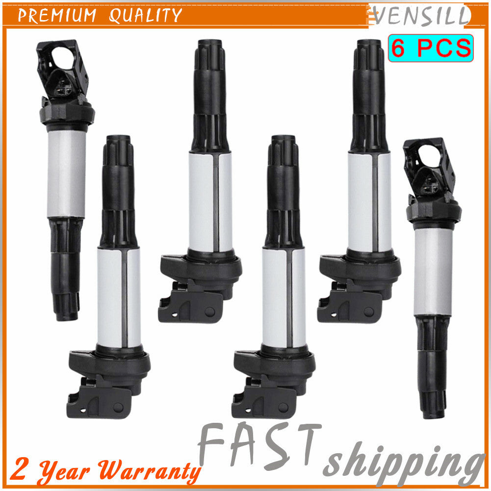 6 PCS Ignition Coil 12131712219 for BMW 1 3 5 6 7 Series X1 X3 X5 Z3 Z4 E60 E64