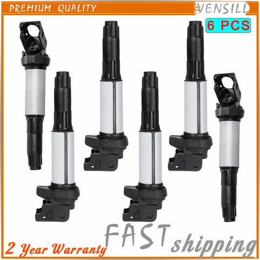 6 PCS Ignition Coil 12131712219 for BMW 1 3 5 6 7 Series X1 X3 X5 Z3 Z4 E60 E64