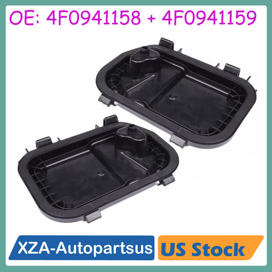 Pair LR Headlight Cover Cap Set For 2005-11 for Audi A6 Quattro S6 4F0941158 Black