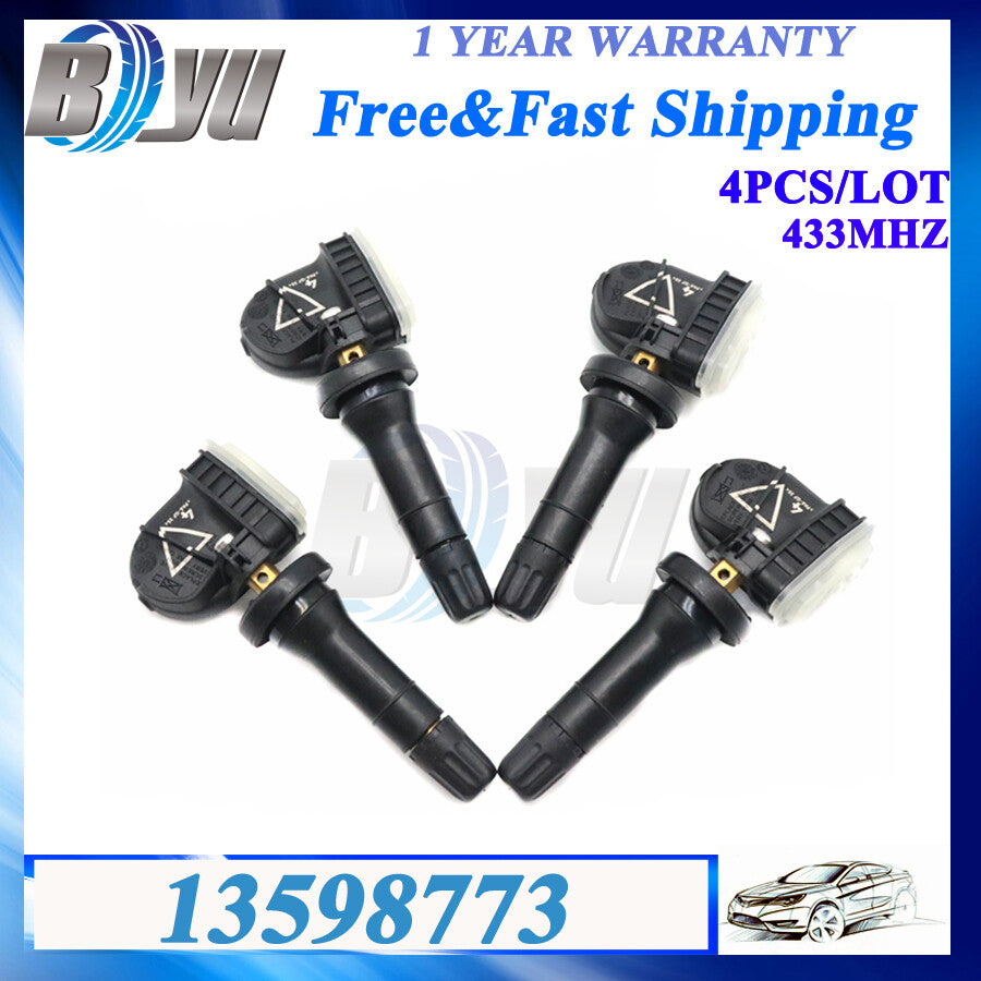 4pcs 433MHz TPMS Tire Pressure Sensors 13598773 for BUICK LaCrosse CT6 for Chevrolet