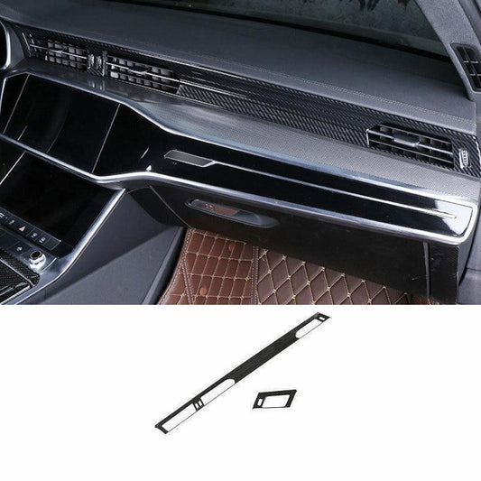 2019~2023 Center Console Vent Dash Strip for Audi A6 A7 S6 S7 RS6 Carbon Fiber