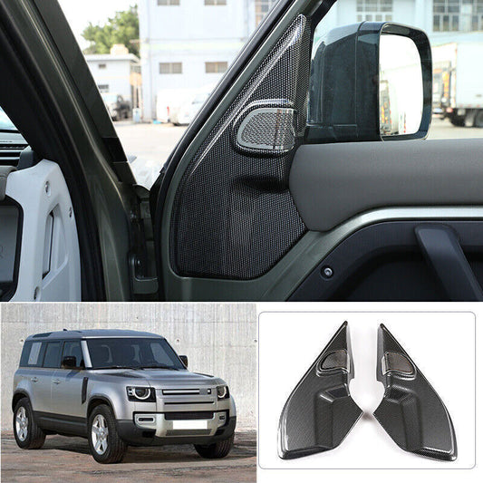 2P for Land Rover for Defender 20-25 Carbon Fiber A Pillar Speaker Sound Cover Trim