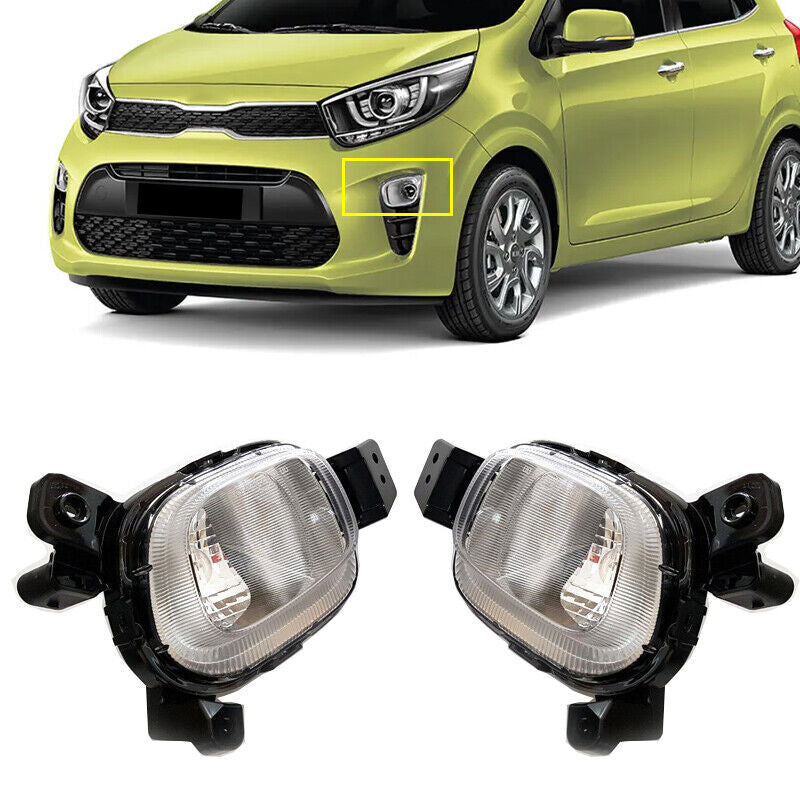 Pair Front Bumper Fog Lights daytime running lights For 2018 2019 for Kia Picanto