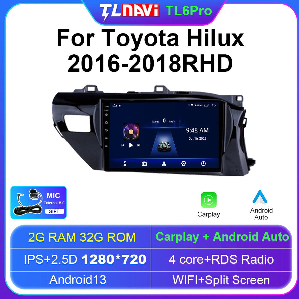 Car Multimedia Player for Toyota Hilux AutoRadio GPS Navigation Radio Bluetooth