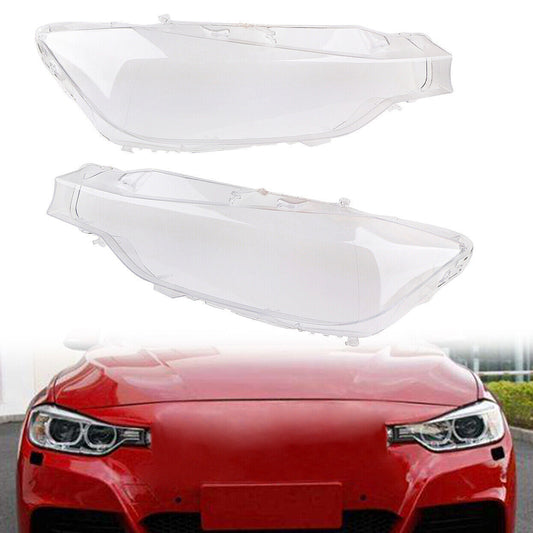 Pair Clear Headlight Cover Headlamp Lens Shell for BMW F30 3 Series 2012-2015