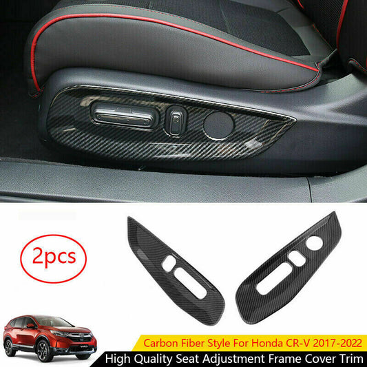 Carbon Fiber Look for Seat Adjustment Frame Cover Trim for Honda CR-V CRV 2017-2022