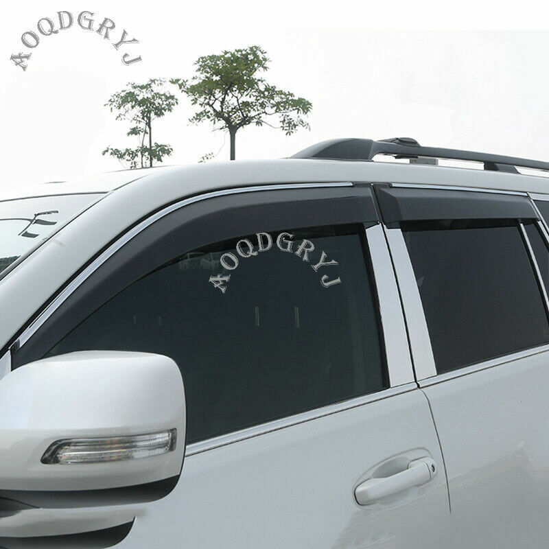 Vent Window Visor Sun Rain Guard Deflector Shade 2010-2021 for Toyota Prado 150