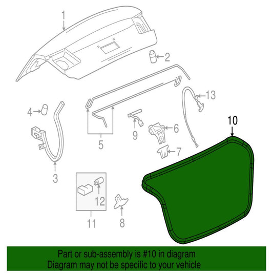 Weatherstrip trunk lid seal for Chevrolet for Cruze 11-16