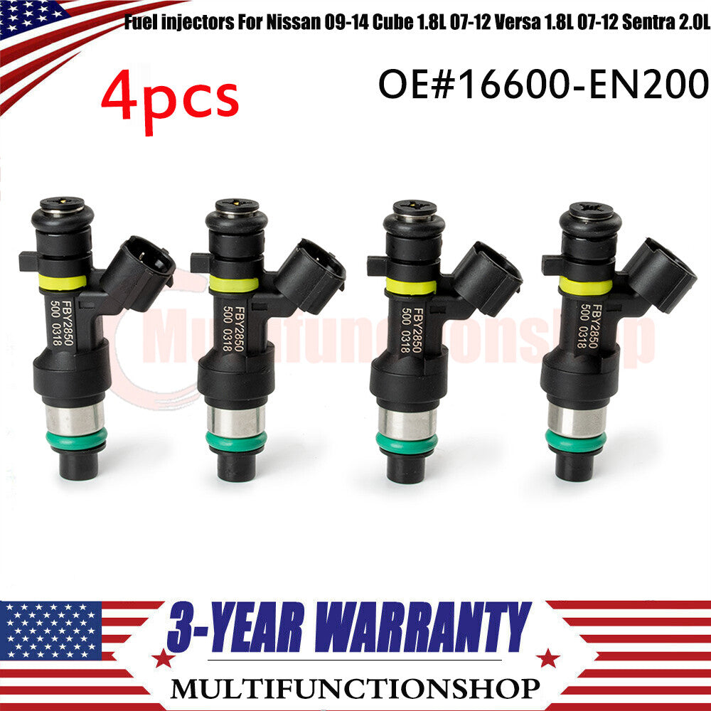 4X Fuel injectors for Nissan Cube Versa Sentra 2.0L 1.8L 1.8L 09-14 07-12 07-12