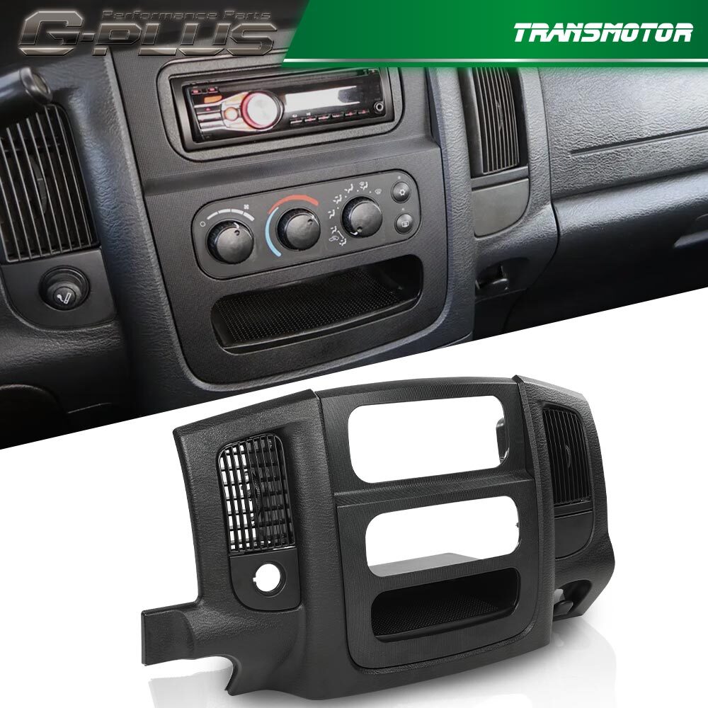 Fit 02-05 for Ram 1500 Center Dash Trim Bezel Radio Surround Panel Vents Slate Black
