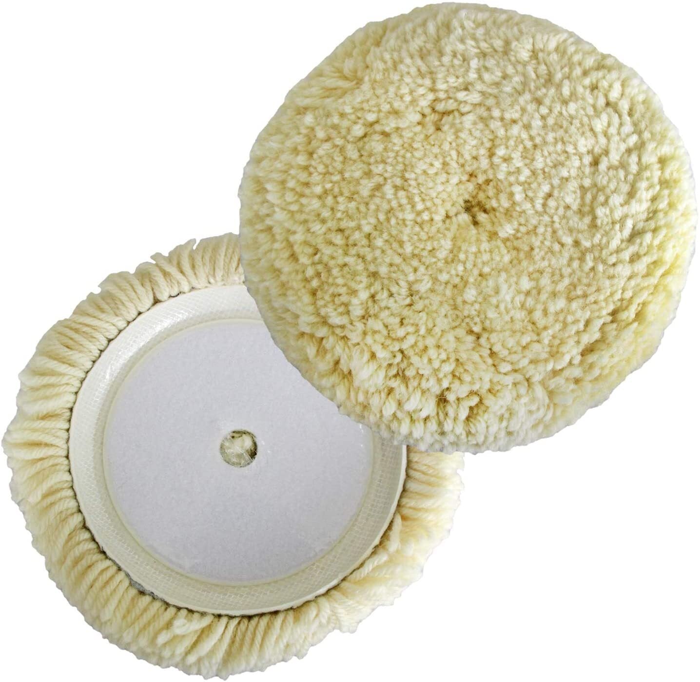 6-inch wool polishing pad + backing pad hook and loop for composite materials.