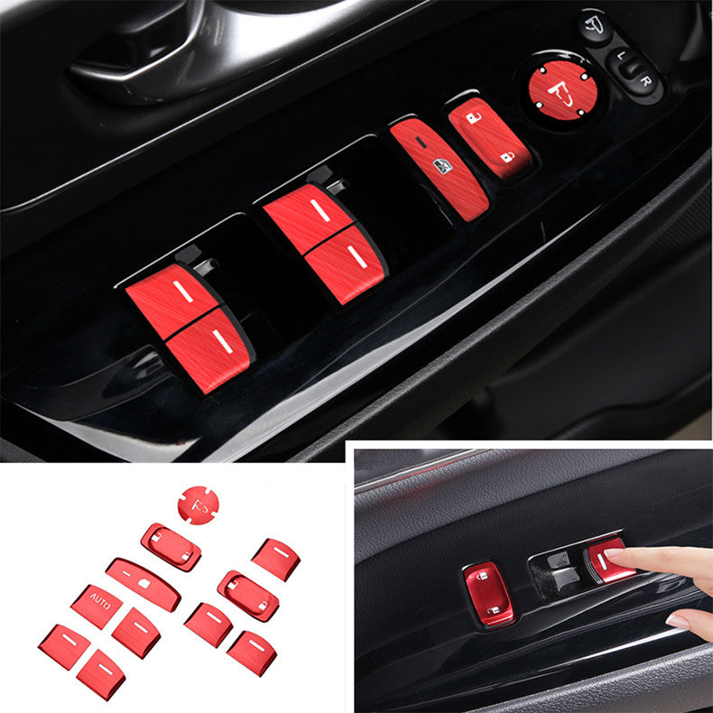 for Honda CR-V 2017-2022 Red Car Window Lock Lift Switch Button sticker Trim 11x