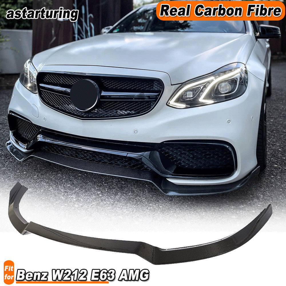 for Mercedes-Benz W212 E63 AMG 14-15 Real Carbon Fiber Front Bumper Lip Spoiler