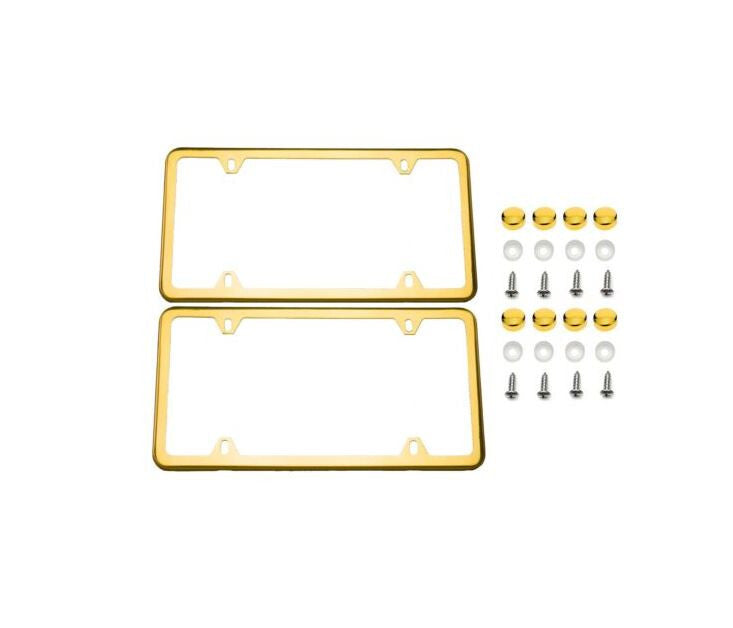 Gold-plated license plate frame cover cap for Saab Intelligent