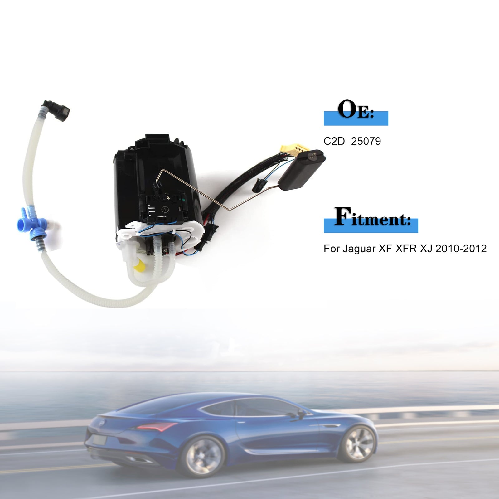 Electric Fuel Pump Assembly Fits for Jaguar XF XFR XFR-S XJ XJR XJR575 2.0L 3.0L