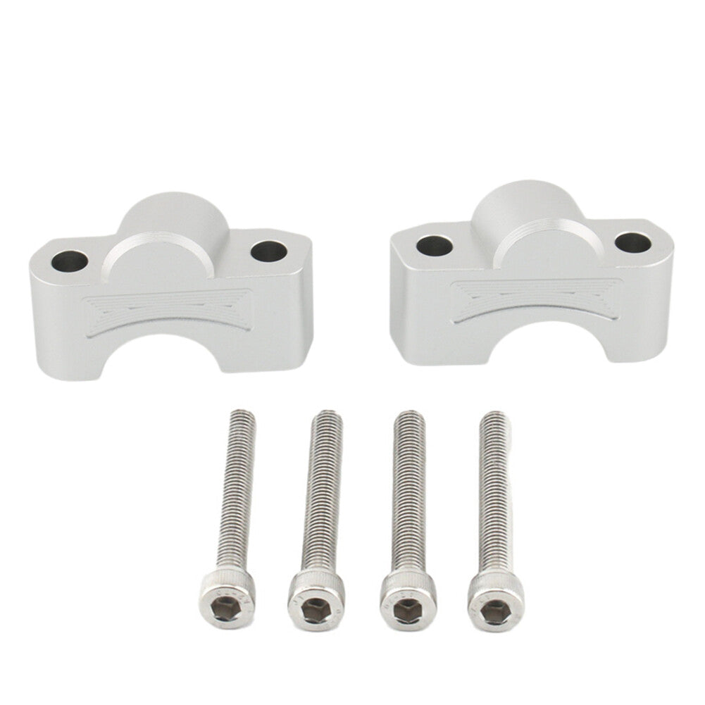 CNC Handlebar Raiser Clamp Extend Mount Silver For Tiger Sport 660 2022 2023-24