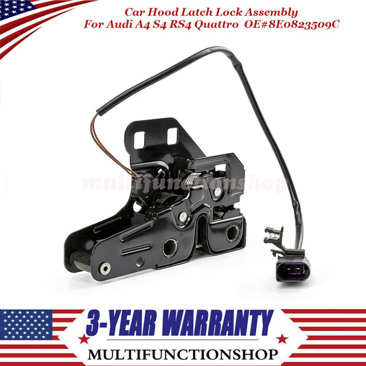 Replacement parts for car hood latch assembly for Audi for A4 , S4, RS4, Quattro 2002 - 2008