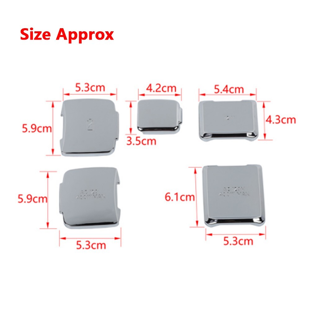 5PCS Chrome Front Rear Power/USB Socket Cover Trim for Ford F150 2021 2022 2023