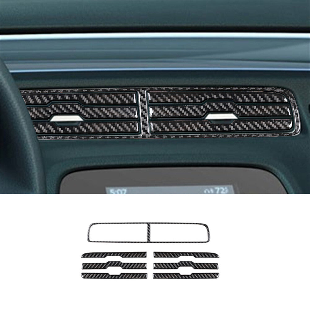 7Pcs Carbon Fiber Central Control Vent Panel Trim for Chevrolet Camaro 2010-2015
