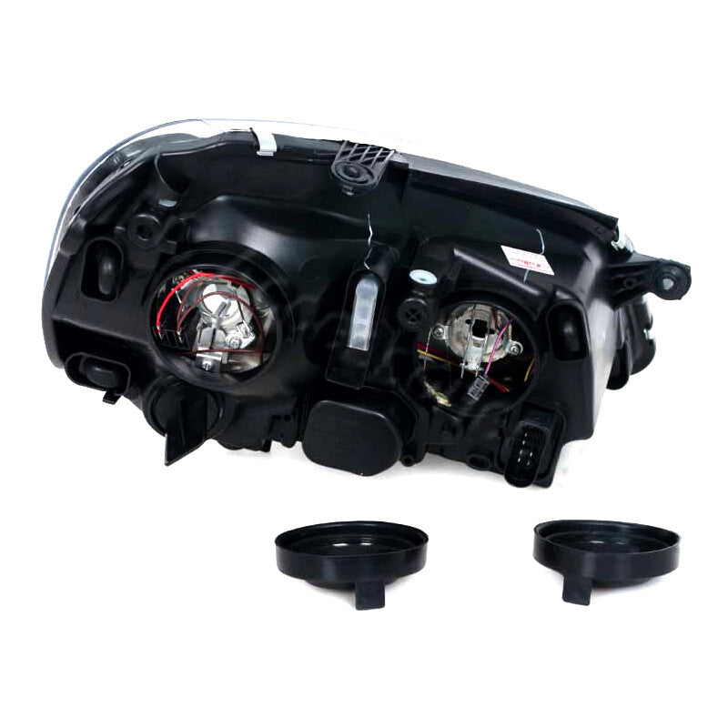 Pair Front Bumper Fog Light Black Headlight Assembly for VW POLO 9N3 2006-2010