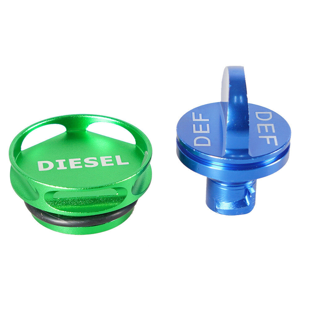 Anti-loss rope aluminum alloy DEF cap suitable for 2013-2020 for Dodge for Ram 1500 trucks.